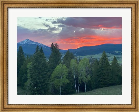 Framed Sunset View From The Cabin Print