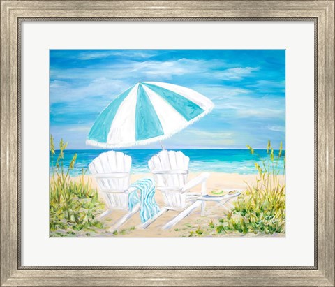 Framed Beach Umbrella Print