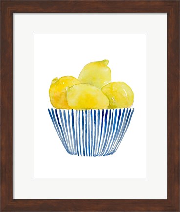 Framed Bowl of Lemons II Print