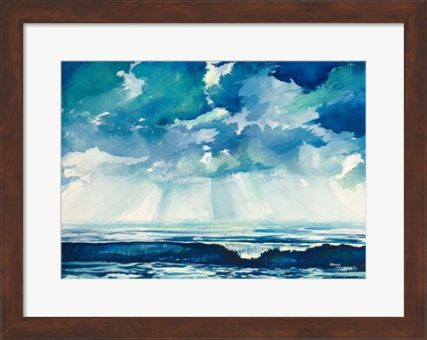 Framed Clouds and Ocean Print