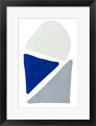 Framed Blue Simple Shapes II Print