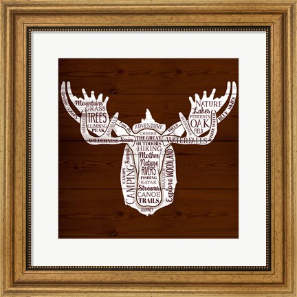 Framed Moose Of Nature Print