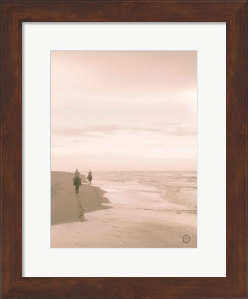 Framed Horses on the Beach Crop Print