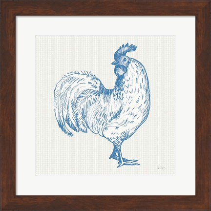 Framed Cottage Rooster III Print