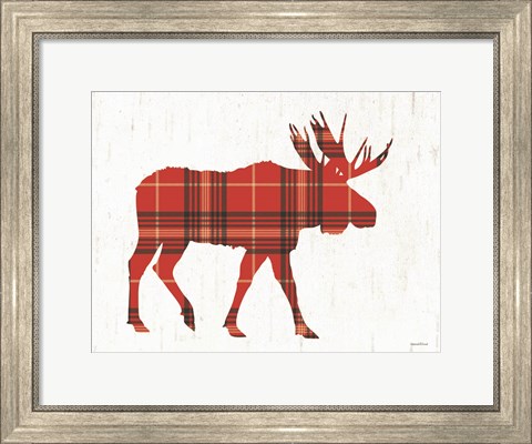 Framed Plaid Moose Print