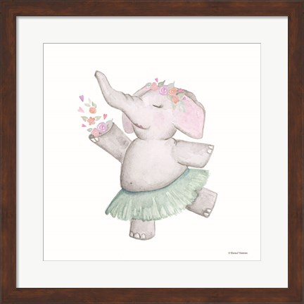 Framed Elephant Ballerina Print