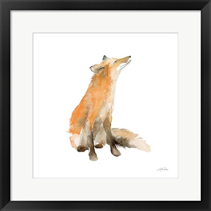 Framed Dreaming Fox on White Print