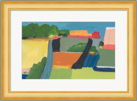 Framed Small Town On a Hill No. 1 Print