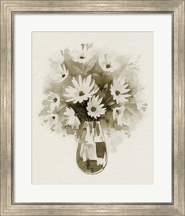 Framed Daisy Bouquet Sketch III Print