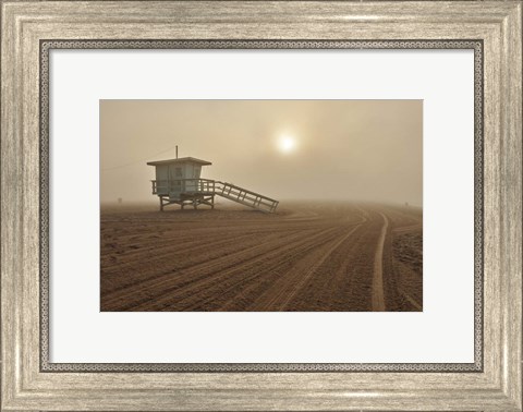 Framed Fog on the Beach - Santa Monica Print