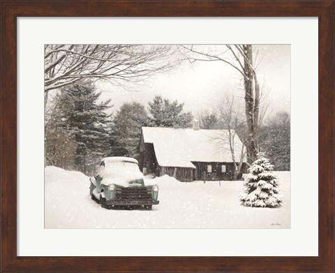 Framed Winter on the Old Farm Print