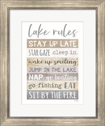 Framed Lake Rules Print