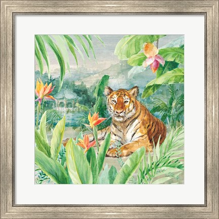 Framed Lounging Tiger Print
