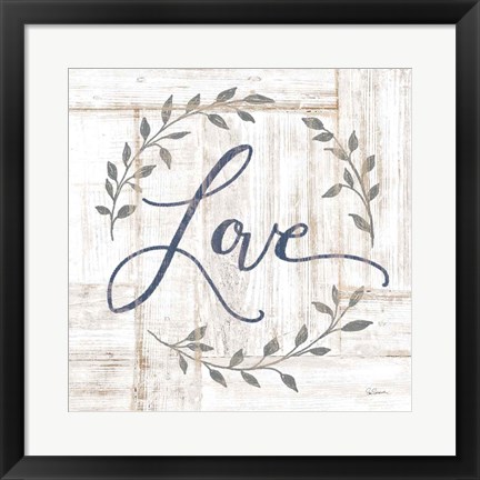 Framed Woodgrain Love Print