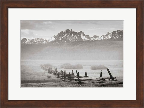 Framed Stanley Basin Fence and Fog Print