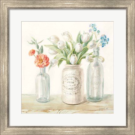 Framed Marmalade Flowers II Print