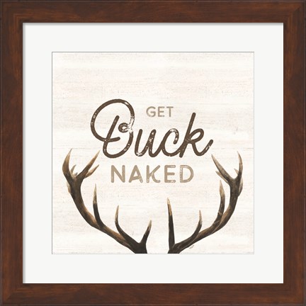 Framed Bath Art I-Buck Naked Print