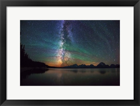 Framed Airglow Jackson Lake Tetons Print