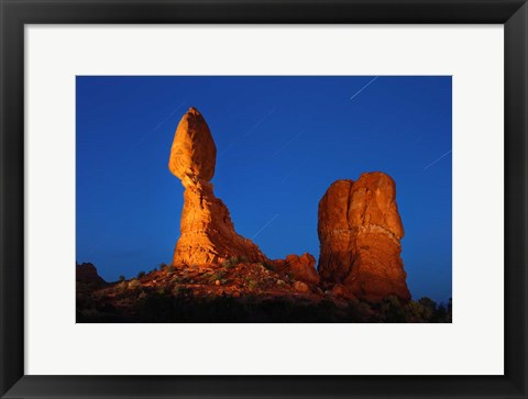 Framed Balanced Rock Arches Star Trails Print