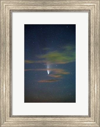 Framed Comet Thru Clouds Print