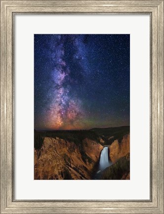 Framed Milky Way Yellowstone Falls Print