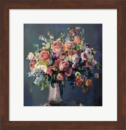 Framed Abundant Bouquet Dark Print