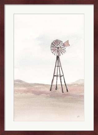 Framed Windmill Landscape IV Print