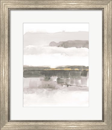 Framed Influence of Line and Color Neutral Gold Print