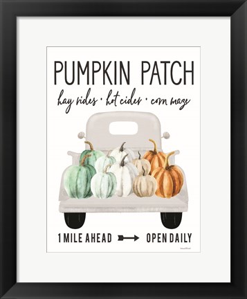 Framed Pumpkin Patch Ahead Print