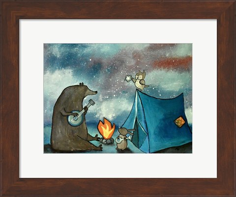 Framed Camping Friends Print