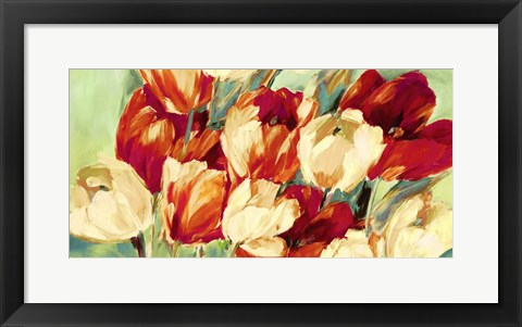 Framed Red &amp; White Tulips Print