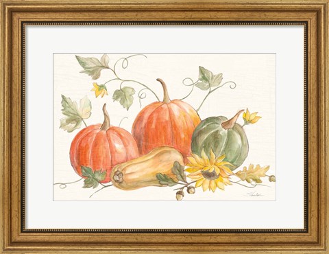 Framed Happy Harvest Pumpkins Print