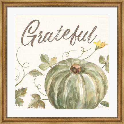 Framed Happy Harvest VII Grateful Print