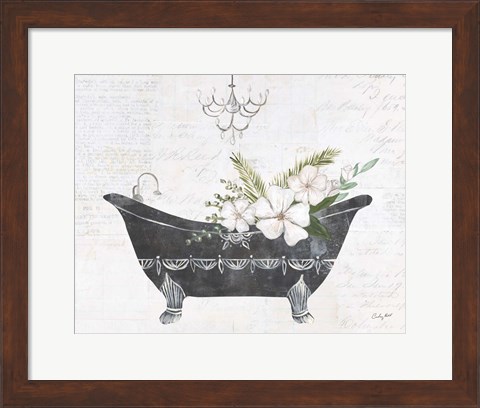 Framed Floral Bath I Flipped Print