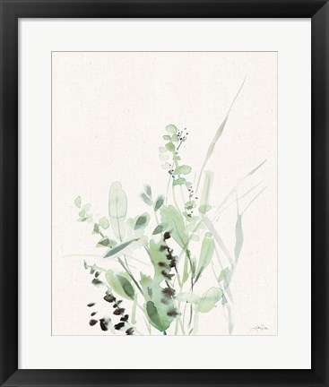 Framed Grasses II on Linen Print