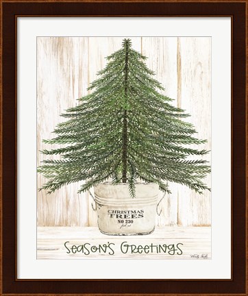 Framed Season&#39;s Greetings Tree Print