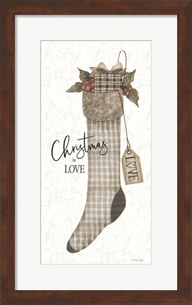Framed Christmas is Love Stocking Print