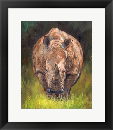 Framed Rhino Straight On Print