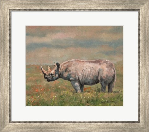 Framed Black Rhino Print