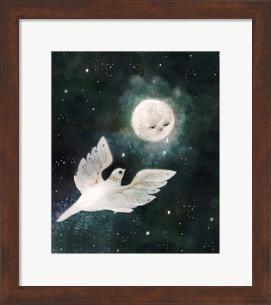Framed Dove and Moon Print