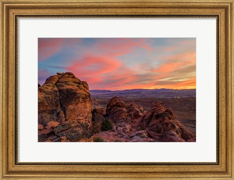 Framed Sunset over the Canyon Print