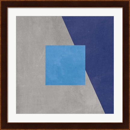 Framed Azure Blue Silk Abstract II Print