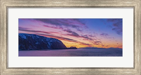 Framed Sunset Over the Sea Cliffs Of Finnkirka, Norway Print