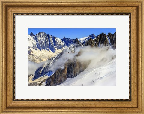 Framed Panoramic Mont Blanc Cable Car Print