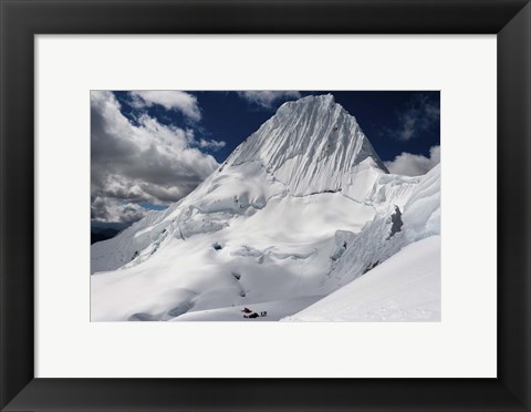 Framed Advanced Campsite on Nevado Alpamayo Mountain, Peru Print