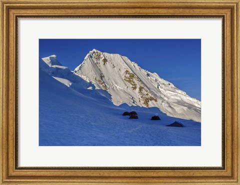 Framed Campsite on Quitaraju Mountain Print