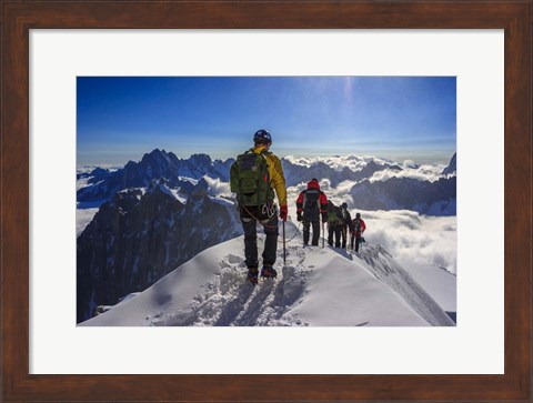 Framed Mountain Climbers Descending Print