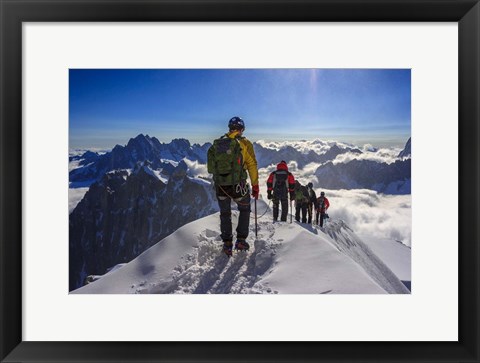 Framed Mountain Climbers Descending Print