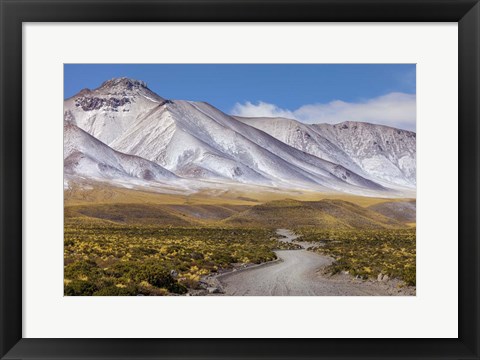 Framed Panoramic View Of the Lascar Volcano Complex in Chile Print
