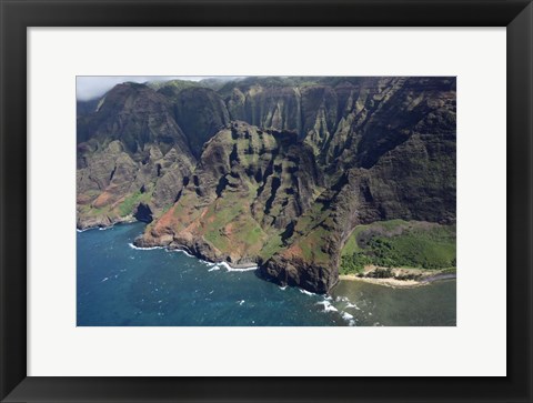 Framed Aerial View Of Na Pali Coast, Kauai Print